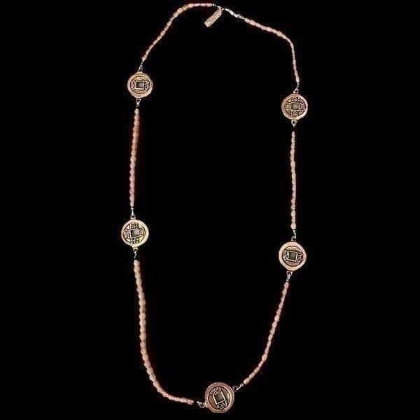 Vintage Anne Klein for Accessocraft Orange and Goldtone Necklace - Image 1