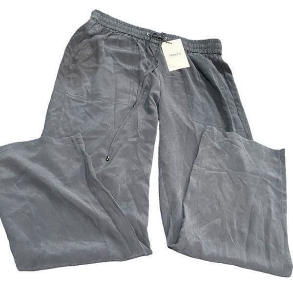 THEORY Navy Blue Silk Cortlandt Concord Summer Silk Size Small $295 Retail - Image 1