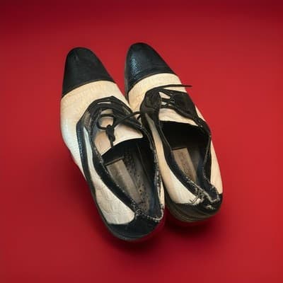 Antonio Correlli Elite Dress Shoes Black White Faux Leather Size 11 #6089 - Image 1