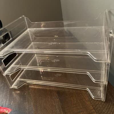 3 Tier Clear Acrylic Stackable Storage Shelves /files - Image 1