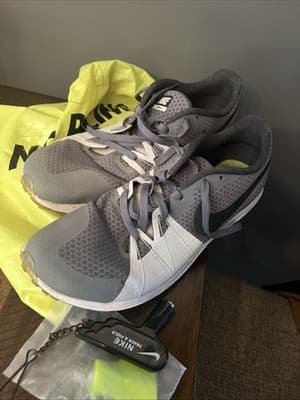 Nike Womens Racing Shoes Racing Style Size 10 Spikes Grey And White With Bag - Image 1