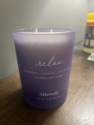 Relax Lavender + Jasmine + Chamomile Scented 2-Wick 15oz Spa Jar Candle Calming - Image 1