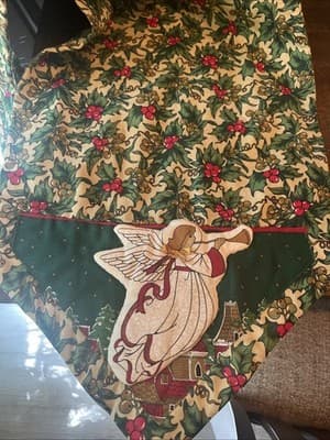 Christmas Table Runner With Holly’s And Angels - Image 1