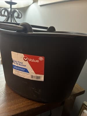 Easy Pour 12 Quart Black Bucket Oblong Shape For Most Mops Has Handle Midwood - Image 1