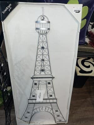 Metal Eiffel Tower Wall Hanging with Gems Home Decor. 36.5” Inches Tall Bebe NWT - Image 1