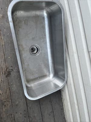 Stainless Steel Undermount Rectangular Kitchen Sink Brushed Silver 32x18 in - Image 1