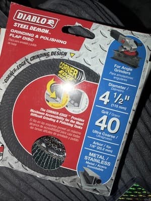 Diablo DCC045040N01F 40 Grit Steel Demon Corner-Edge Flap Disc 4-1/2 Dia. in.