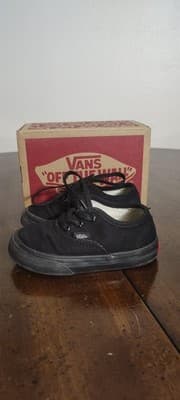 Vans Authentic Shoes Toddler Size 5.5T Black Boys Low Top Sneakers VN000ED9BKA1