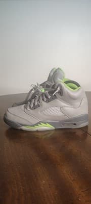 Air Jordan 5 Green Bean 2022 High Top Gray Green Sneakers Men's Boys Size 6.5Y