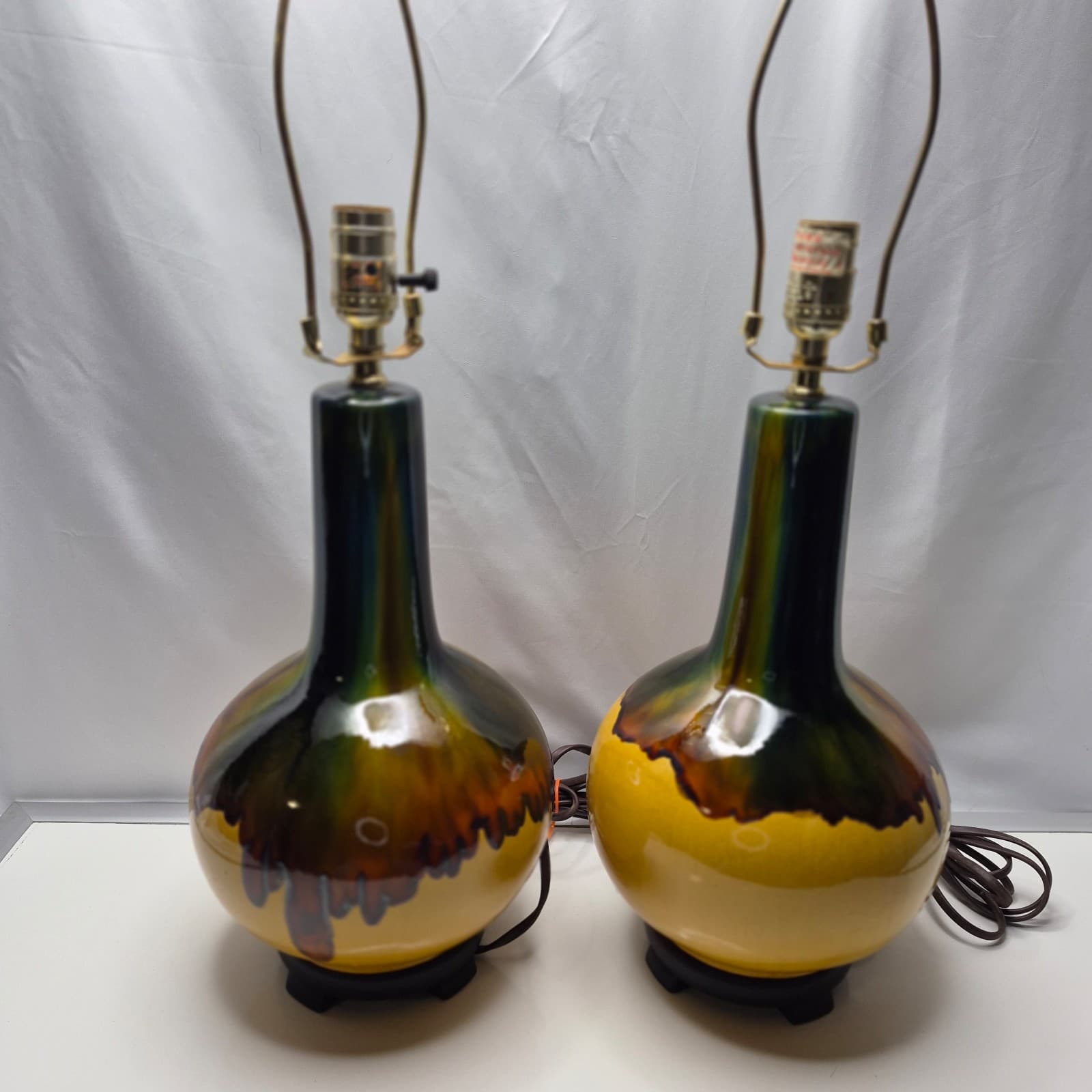 Vintage MCM Drip Glaze Table Lamps - Image 1