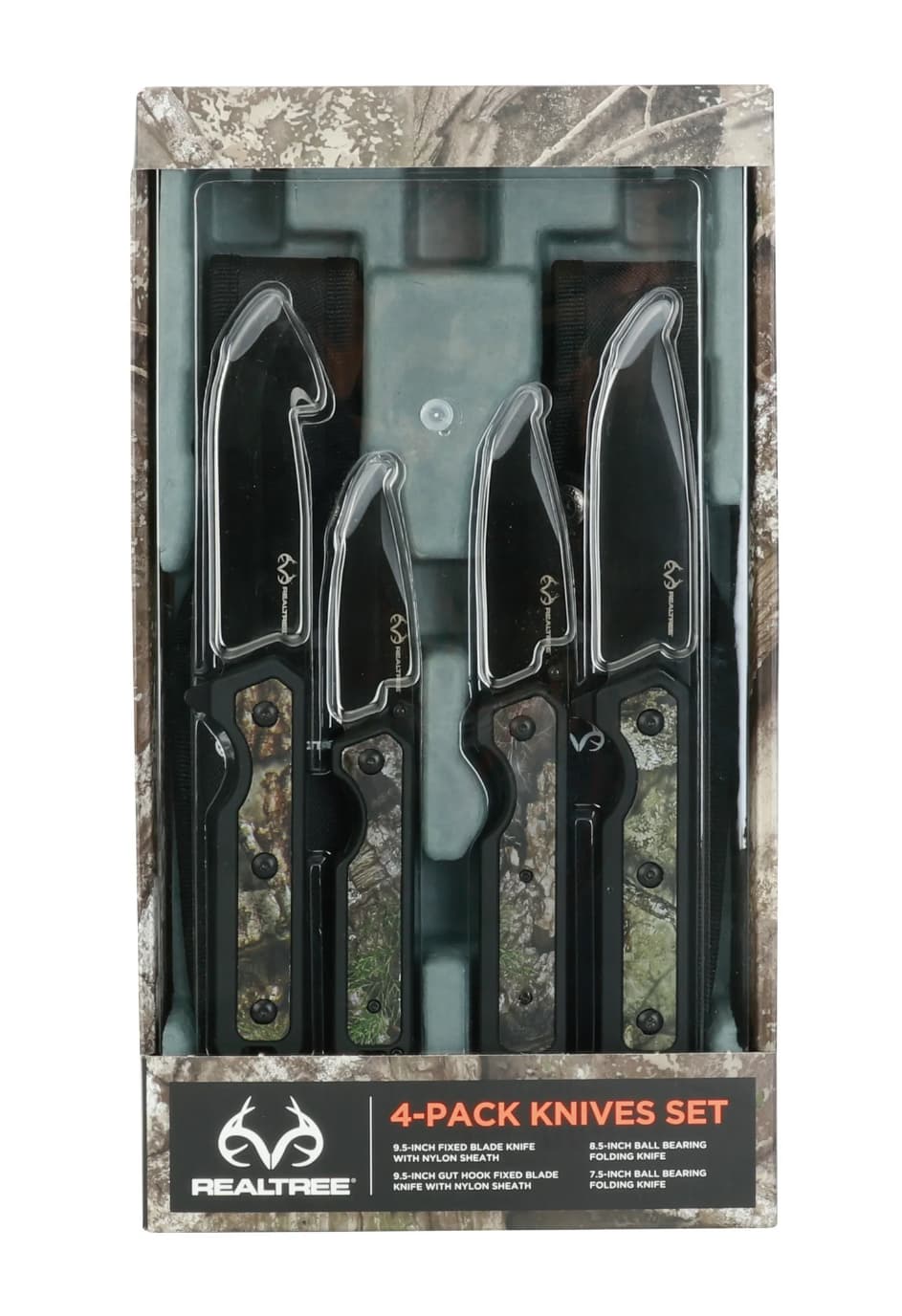 REALTREE 4-Pack Knives Set - Fixed Blade & Folding Knives - Image 1