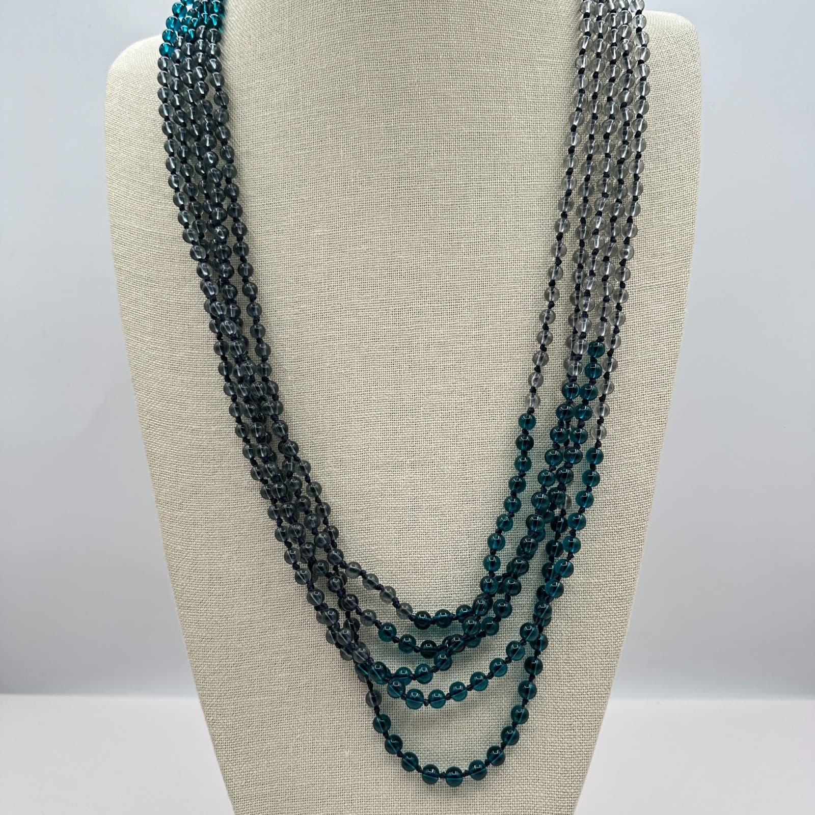 Vintage Y2K Multi Strand Beaded Necklace Statement Women's Classic Jewelry - Image 1