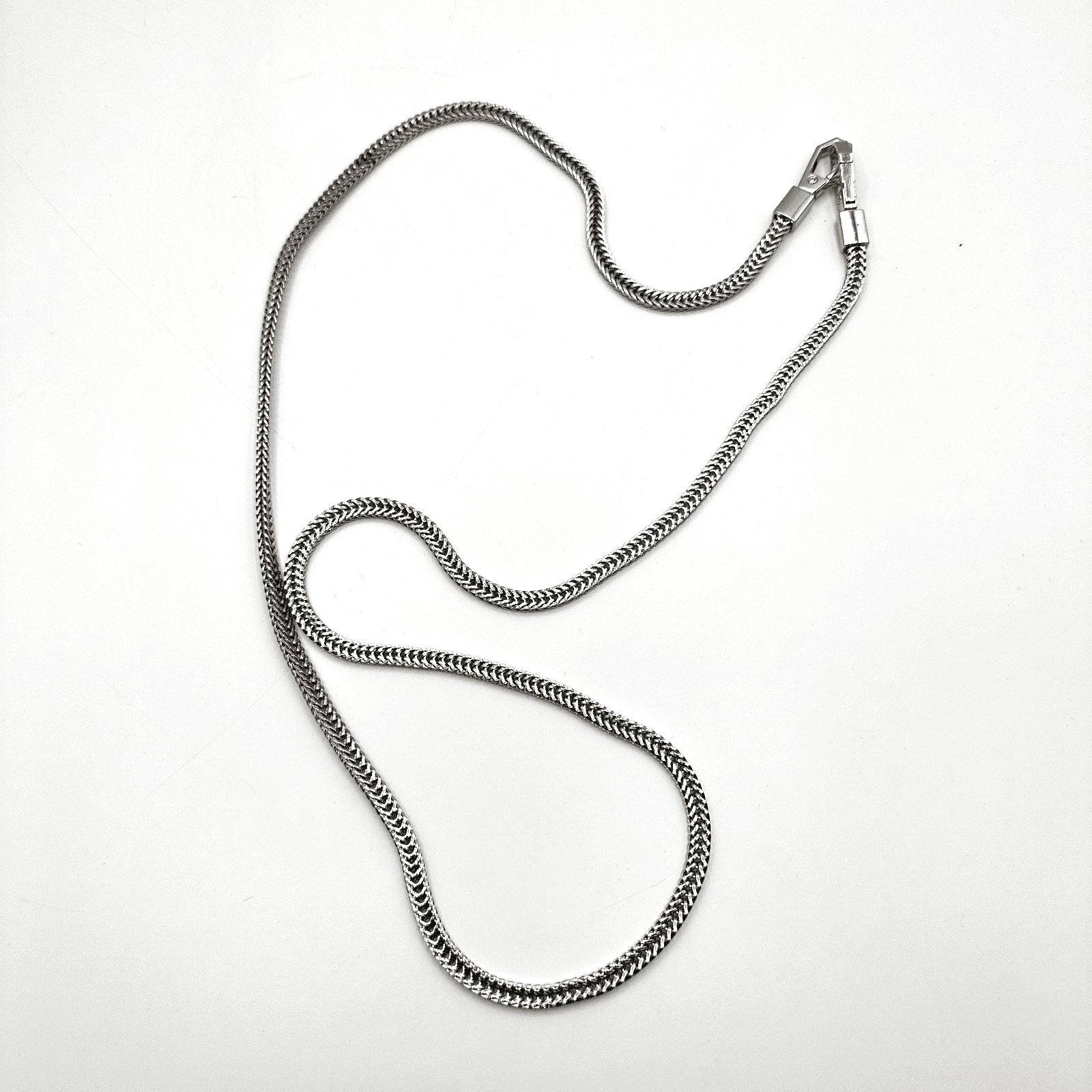 Vintage Y2K Silver Tone Franco Box Link Chain Necklace Unisex Classic Jewelry - Image 1