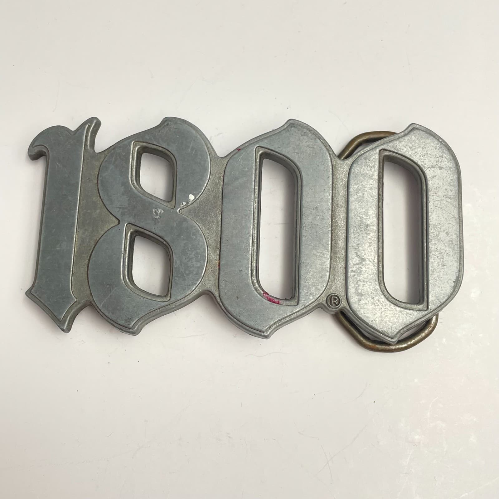 Vintage 90s Y2K 1800 Tequila Belt Buckle Silver Tone Metal Logo Promo Rare Goth - Image 1