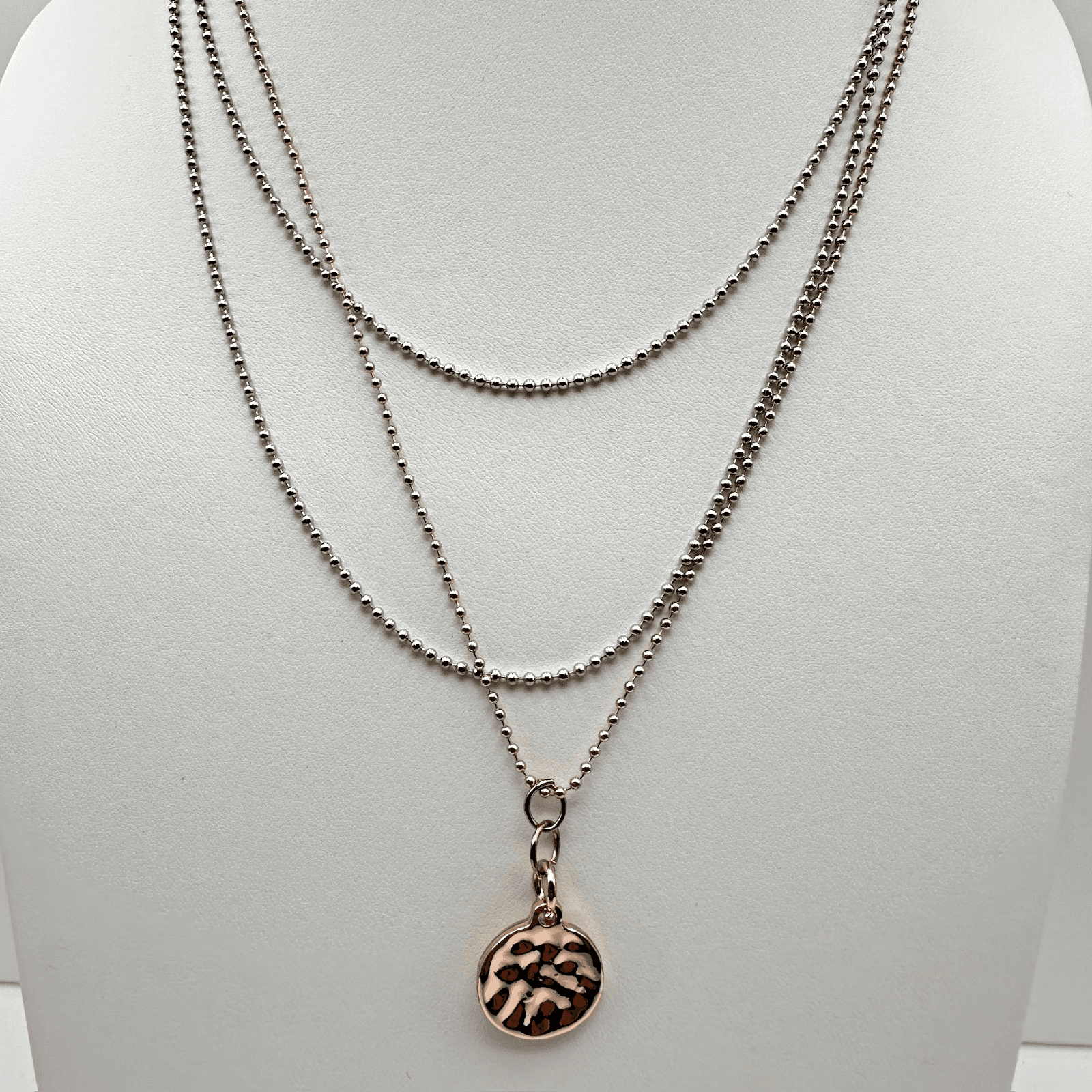 Vintage 80s Layered Ball Chain Women's Pendant Necklace Women's Classic Jewelry - Image 1