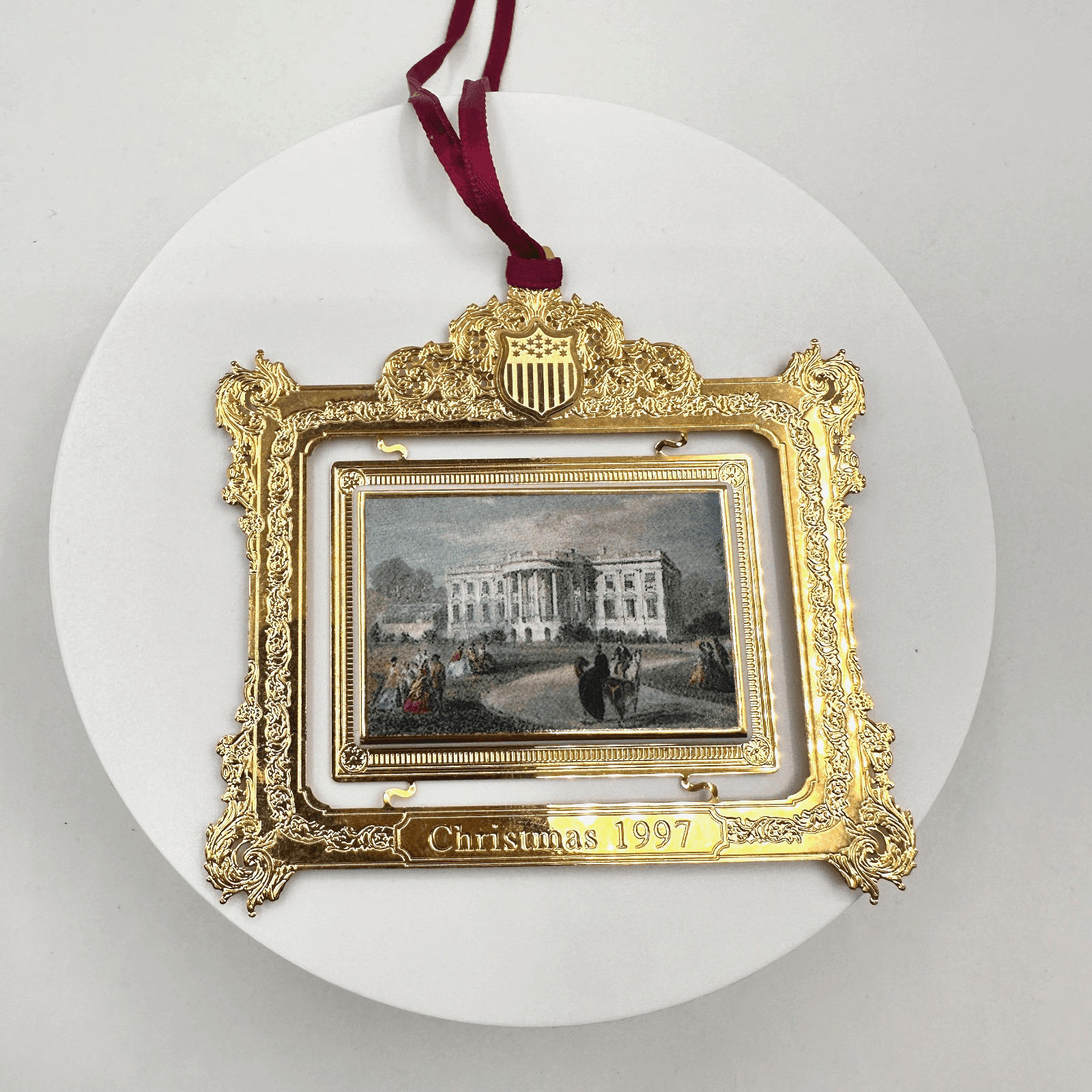Vintage 1997 The White House Christmas Ornament President Franklin Pierce - Image 1