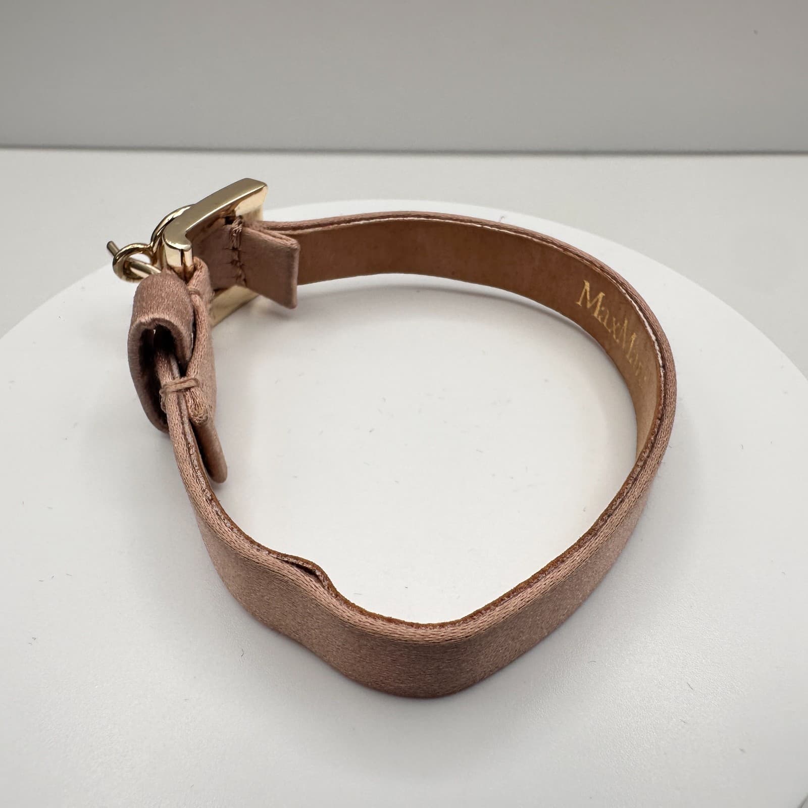 Vintage 90s Max Mara Gold Tone Bracelet Women's Classic Jewelry Made in Italy - Image 1