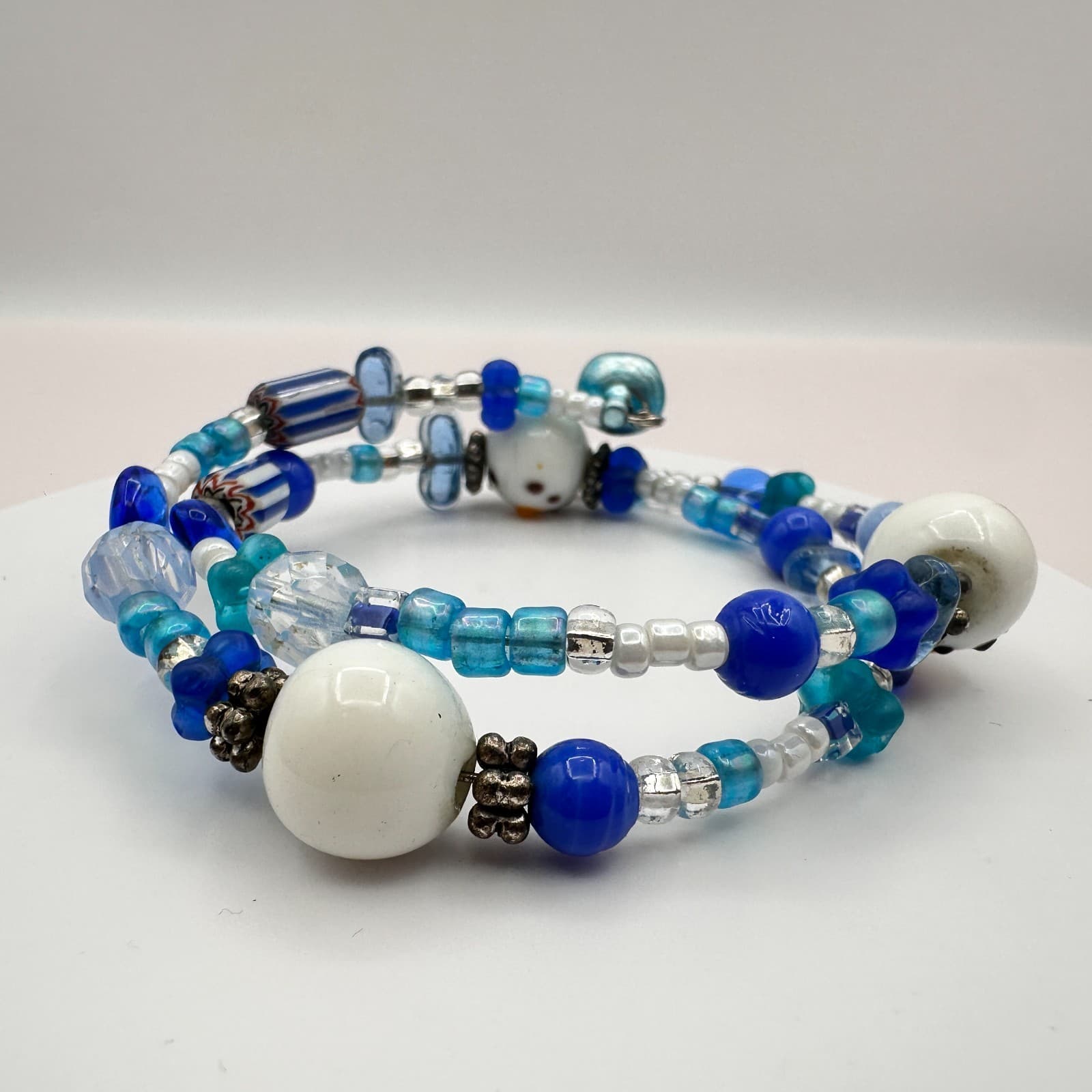 Vintage Y2K Snowman Beaded Wrap Bracelet Boho Women's Classic Fashion Jewelry - Image 1
