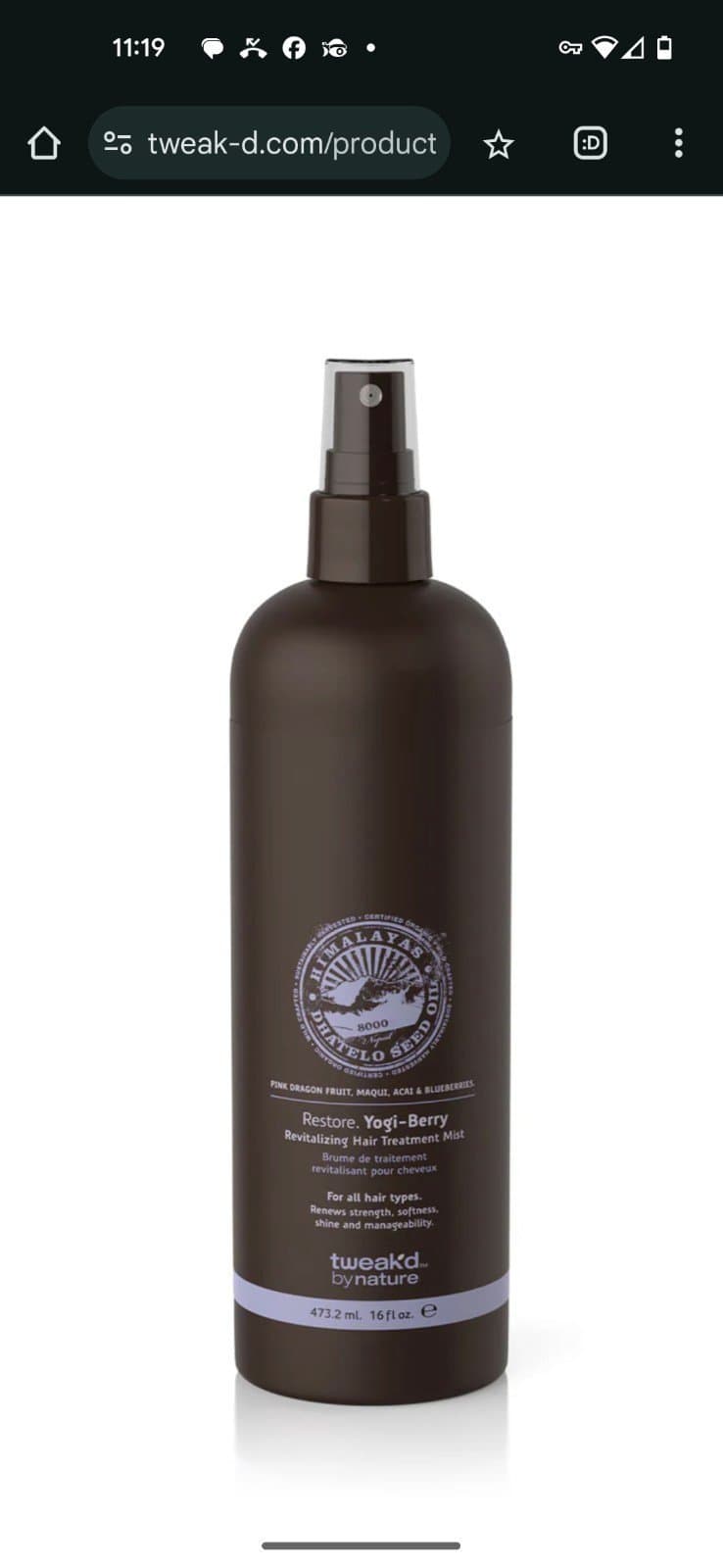 Restore Yogi-Berry Revitalizing Hair Treatment Mist RETAIL $90 - Image 1