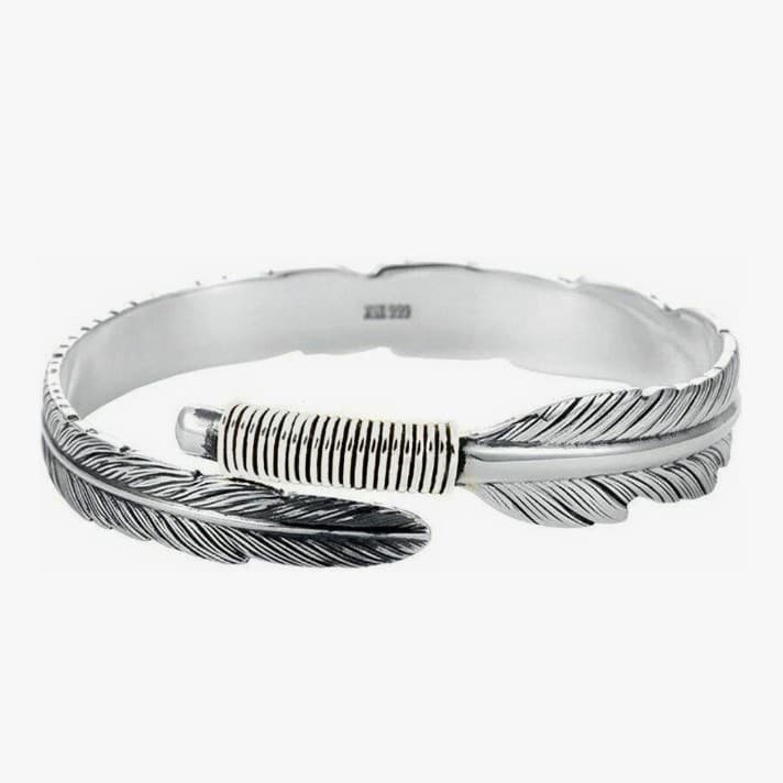 Silver Bohemian/ Southwestern Style Feather Bracelet - Image 1