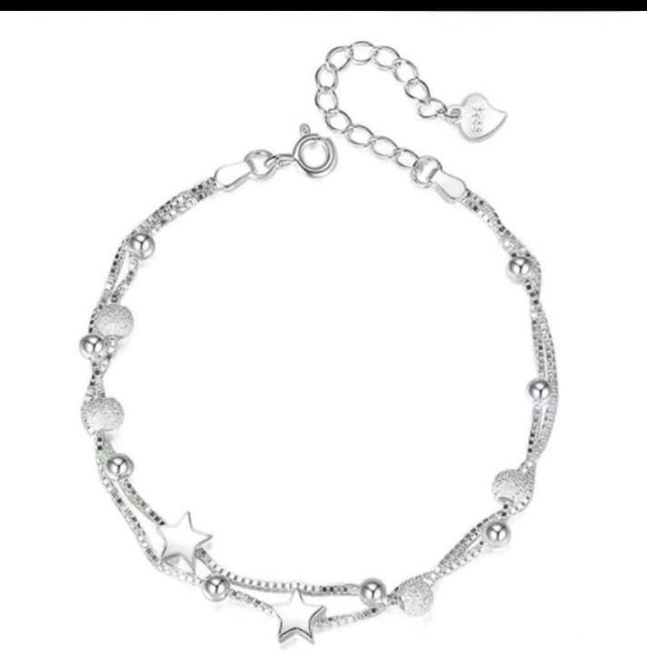 Sterling Silver star Bracelet stamped 925 - Image 1