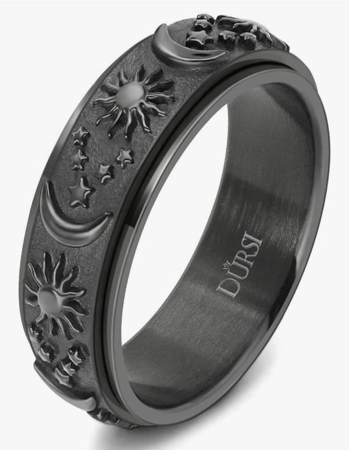 Sun Moon and Star Spinner Fidget Ring for Anxiety for Men&Women Stainless Steel - Image 1