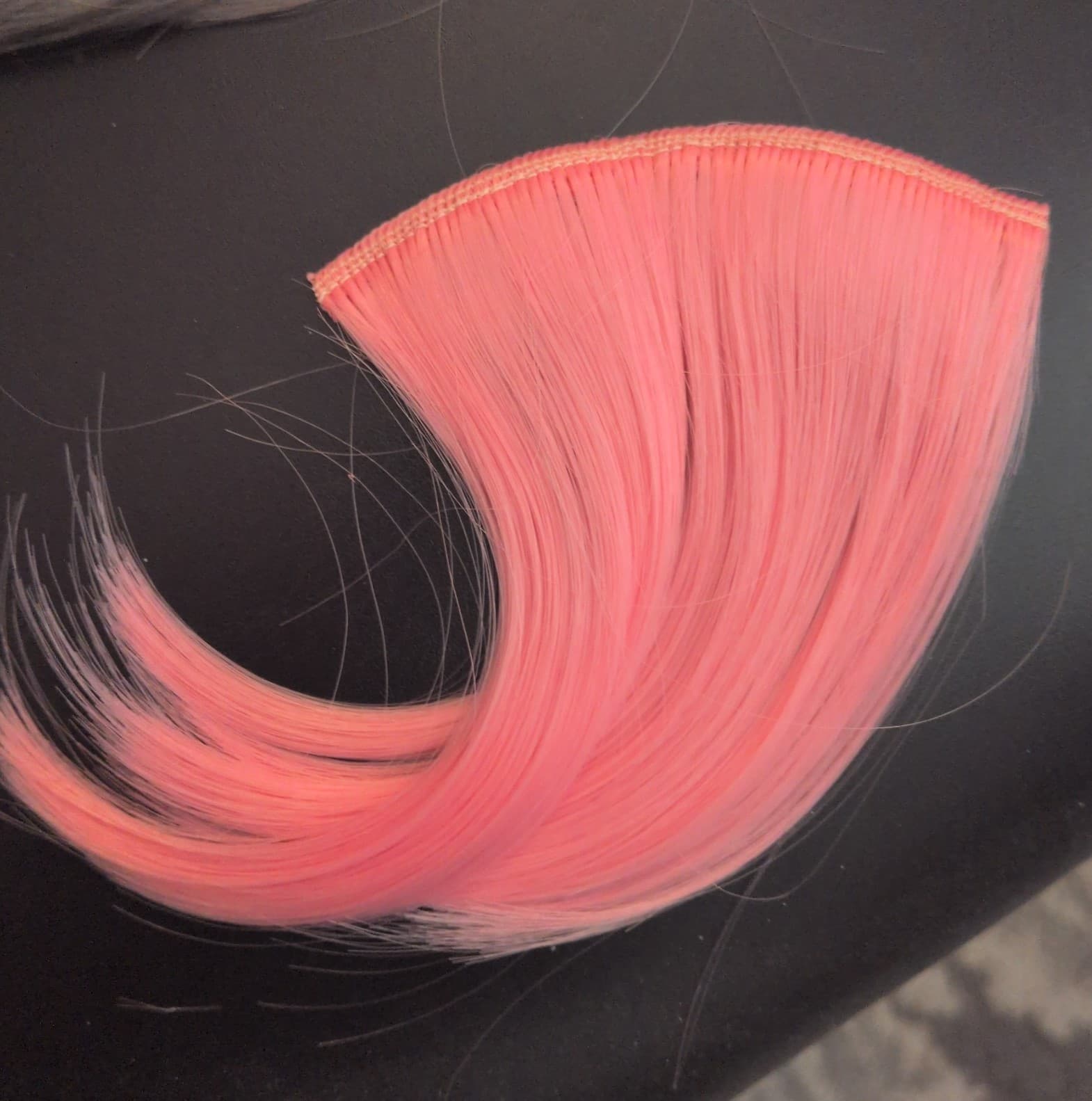 Hot topic dark pink bang clip in hair extension - Image 1