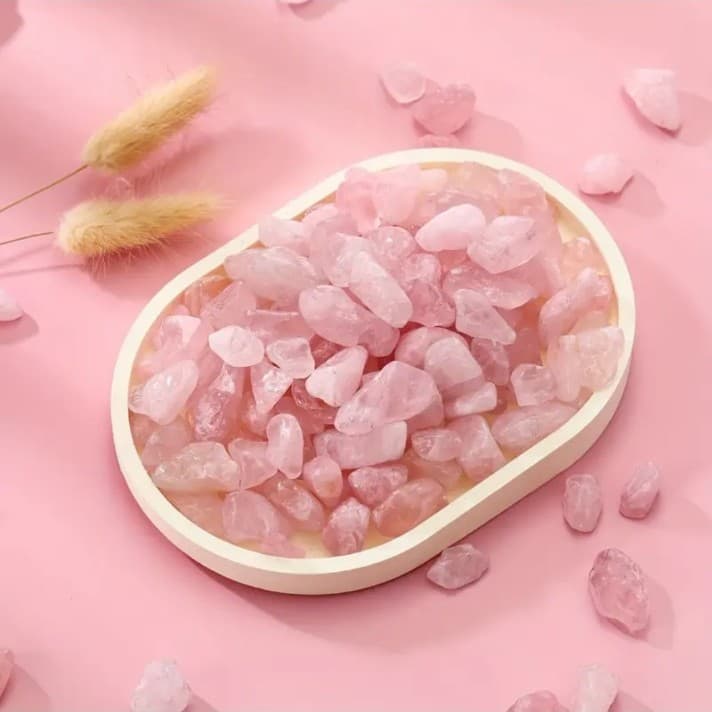 0.35-0.47inch High Quality Natural Rose Quartz Crystals Pink Gemstones - Image 1