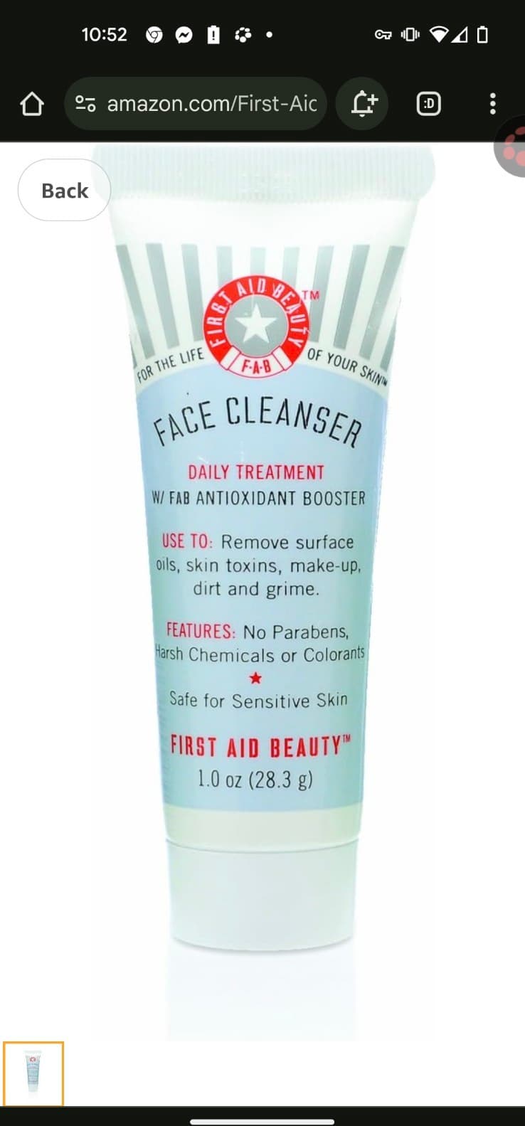 First Aid face cleanser pure skin 1.0 oz - Image 1