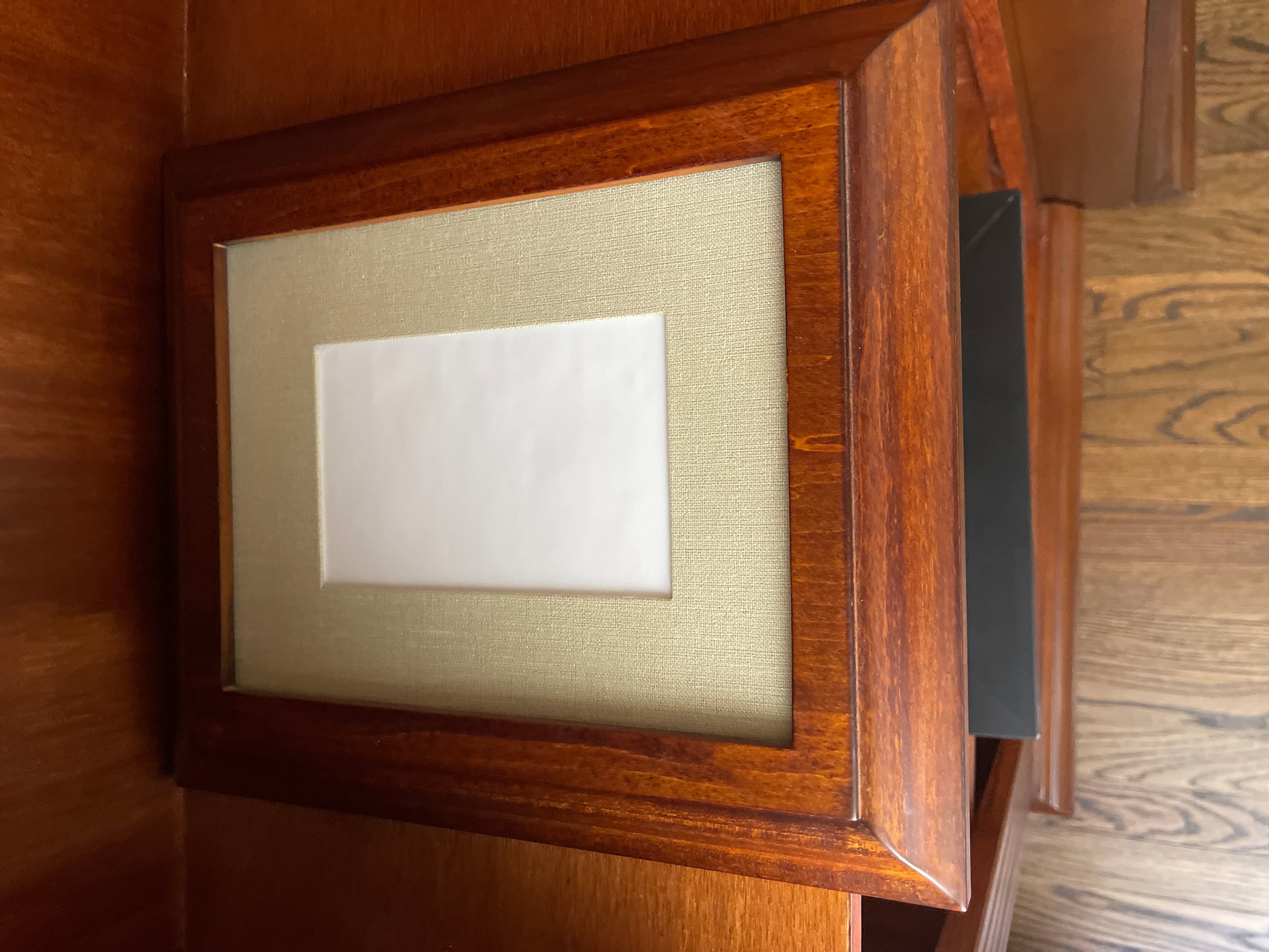 Wooden Picture Frame with Linen Matting - Image 1