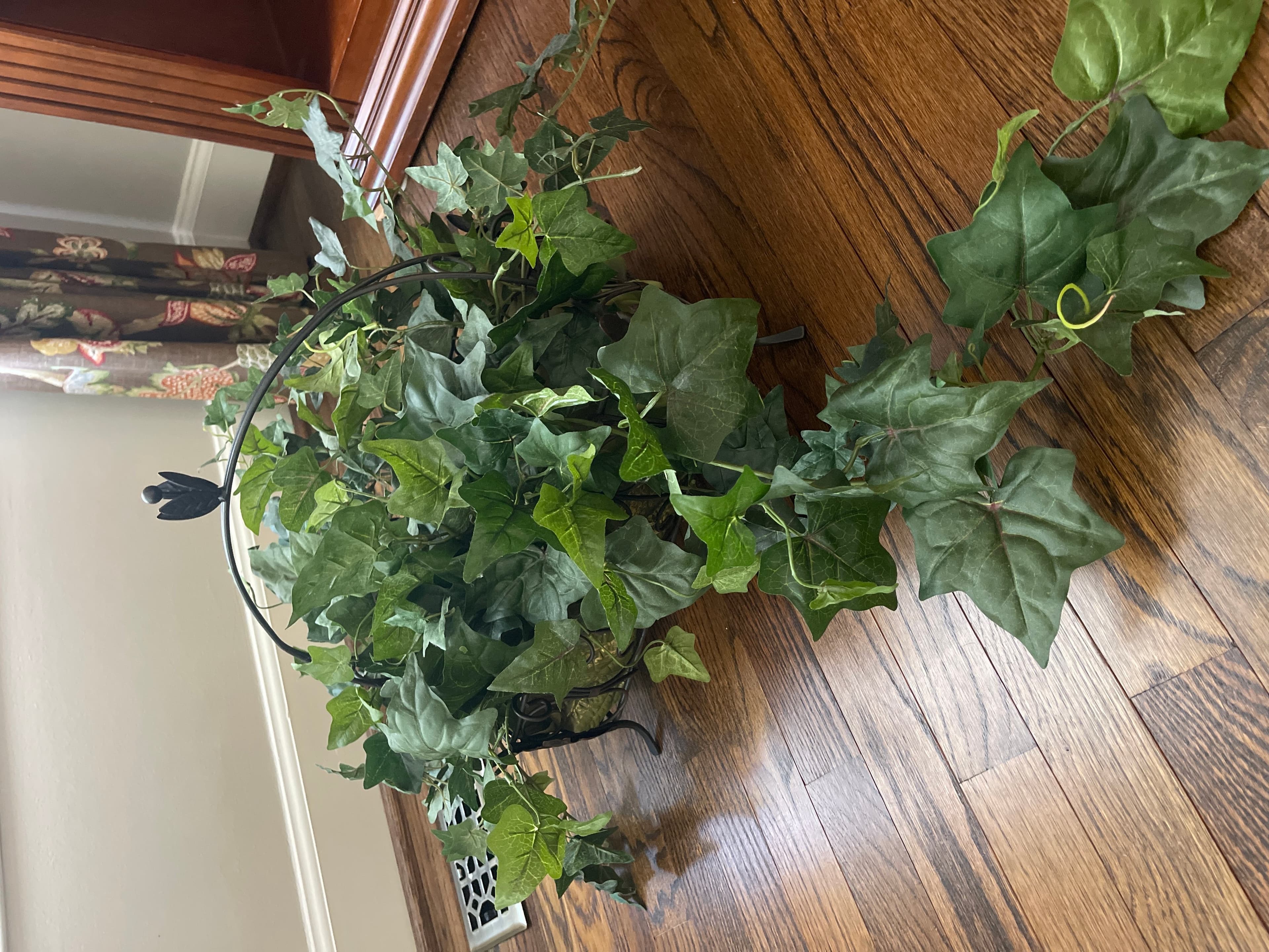 Artificial Ivy Plant in Decorative Metal Stand - Image 1