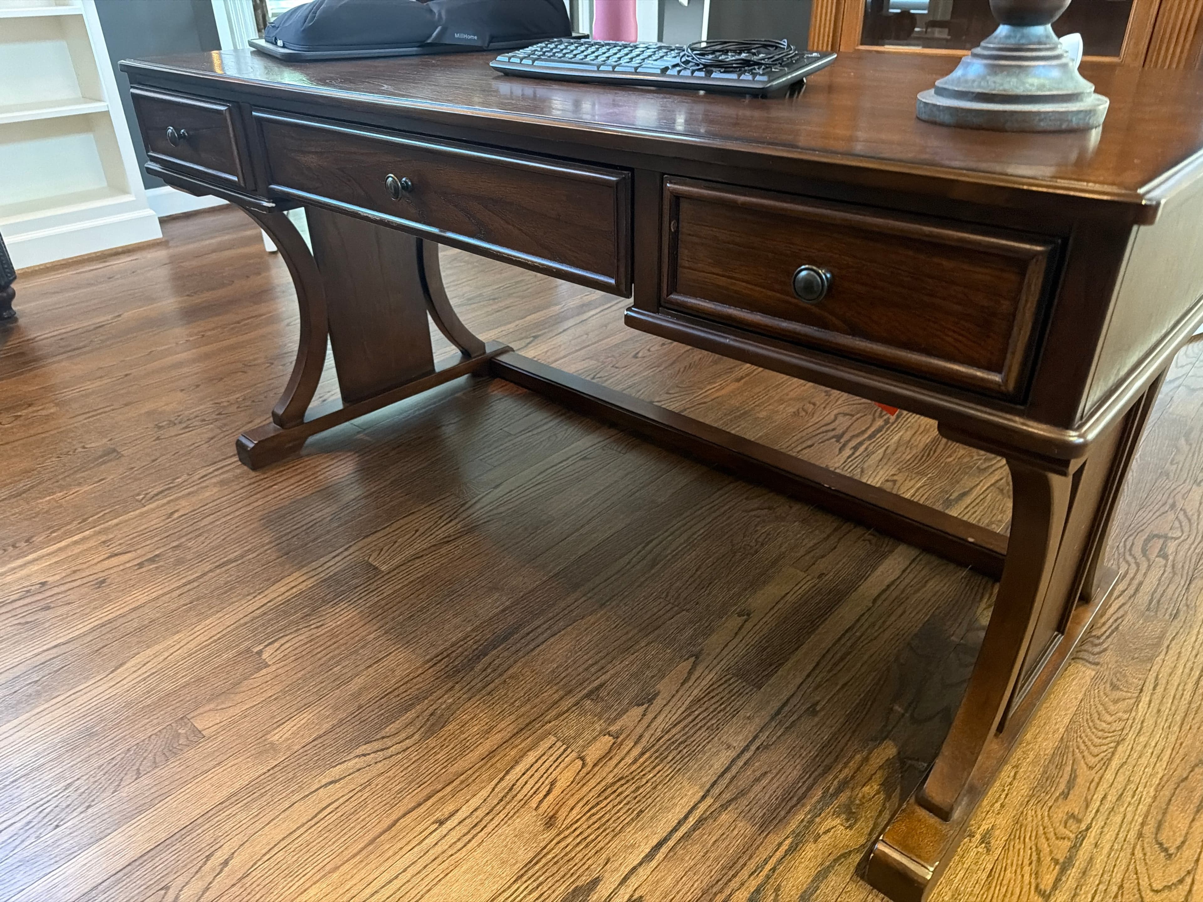 Wooden Writing Desk with Three Drawers - Image 1