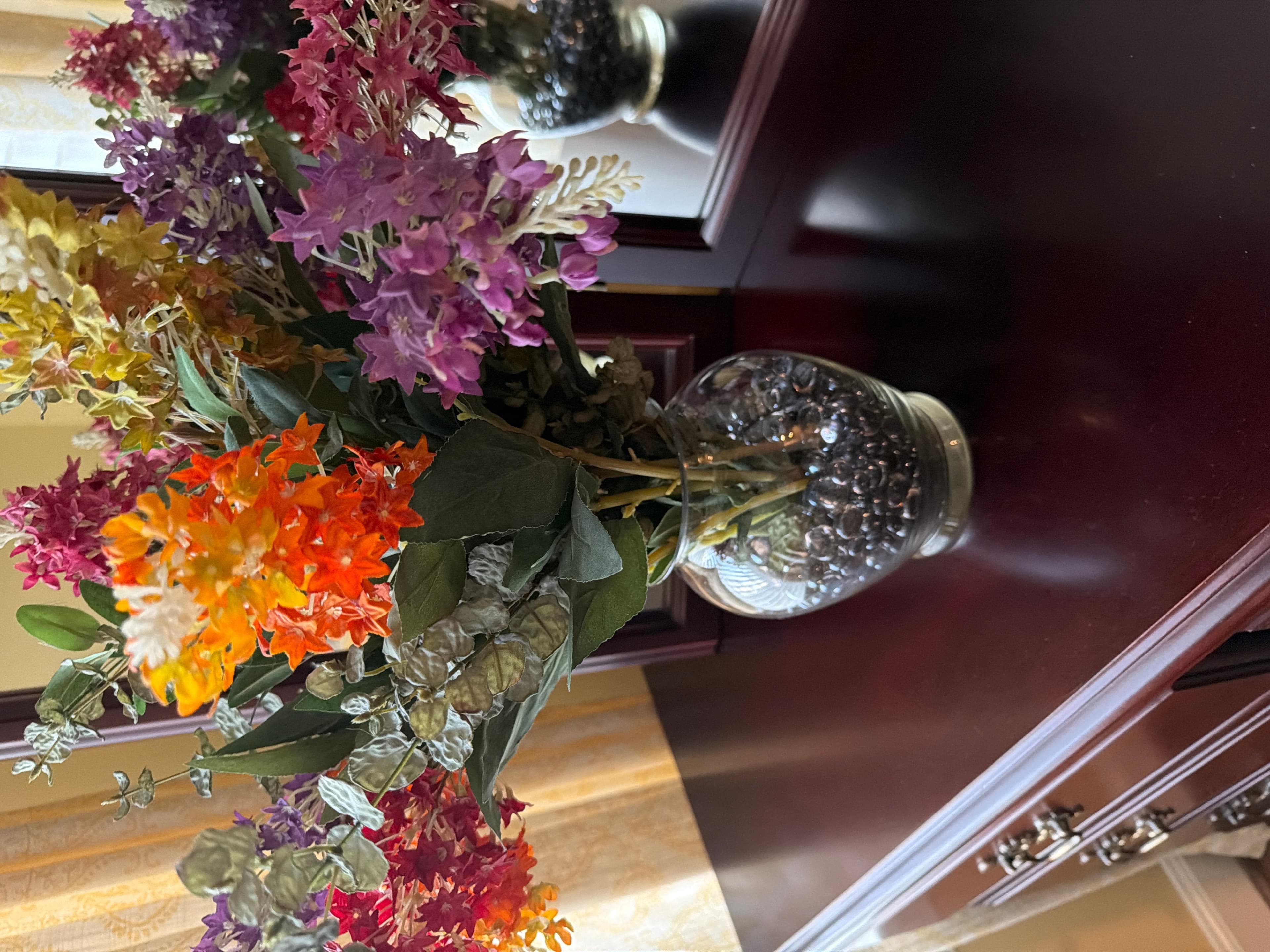 Artificial Floral Arrangement in Decorative Vase - Image 1