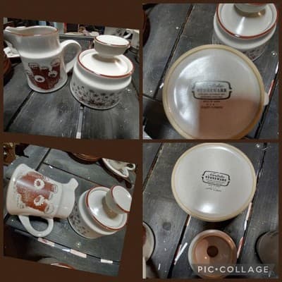 Vintage NORITAKE DESERT FLOWERS Creamer & Sugar Bowl With Lid - Image 1