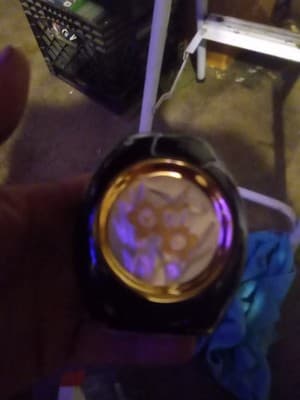 Small Vintage Oval Bud Vase 24k Gold Edged Hummingbirds And Flowers Design - Image 1