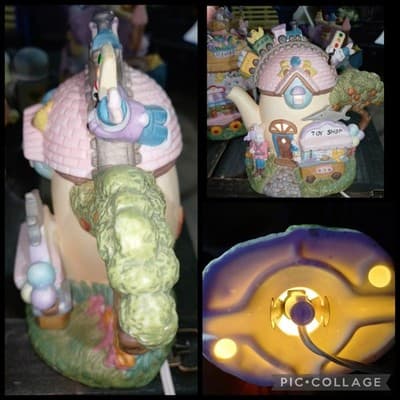 Vintage Easter Jubilee Kmart Porcelain Teapot House 'Toy Shop' Lighted Excellent - Image 1
