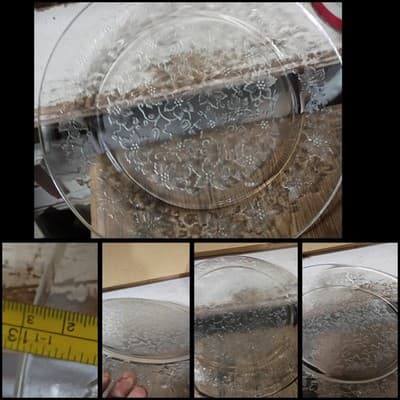 Vintage Federal Glass Poinsettia Clear 13" Platter Chop Plate Depression Glass - Image 1