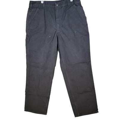 Carhartt Pants Mens 36x34 Black B11 Washed Duck Work Dungaree Carpenter Canvas - Image 1