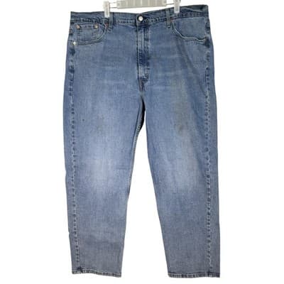 Levis 550 Jeans Mens 44x32 Blue Relaxed Fit Denim Tapered Leg Made in Egypt - Image 1
