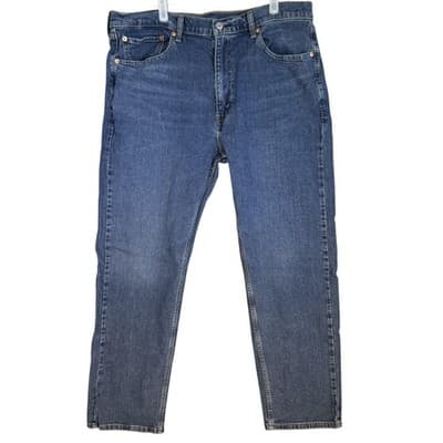 Levis 505 Jeans Mens 38x32 Blue Stretch Straight Leg Denim Medium Wash Pants - Image 1