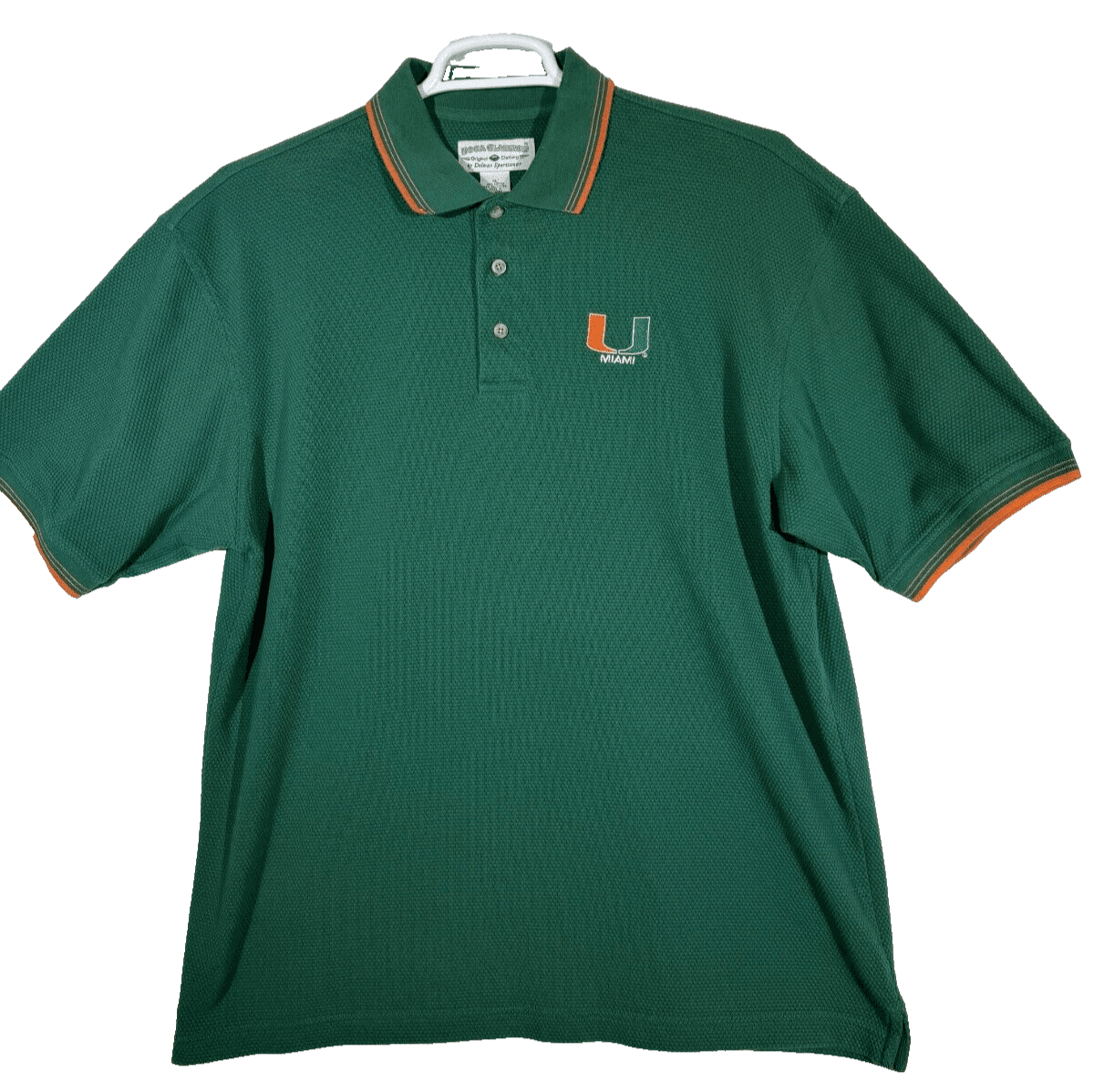 Boca Classics Men’s Miami Hurricanes Polo Shirt XL – Green NCAA Fan Apparel - Image 1