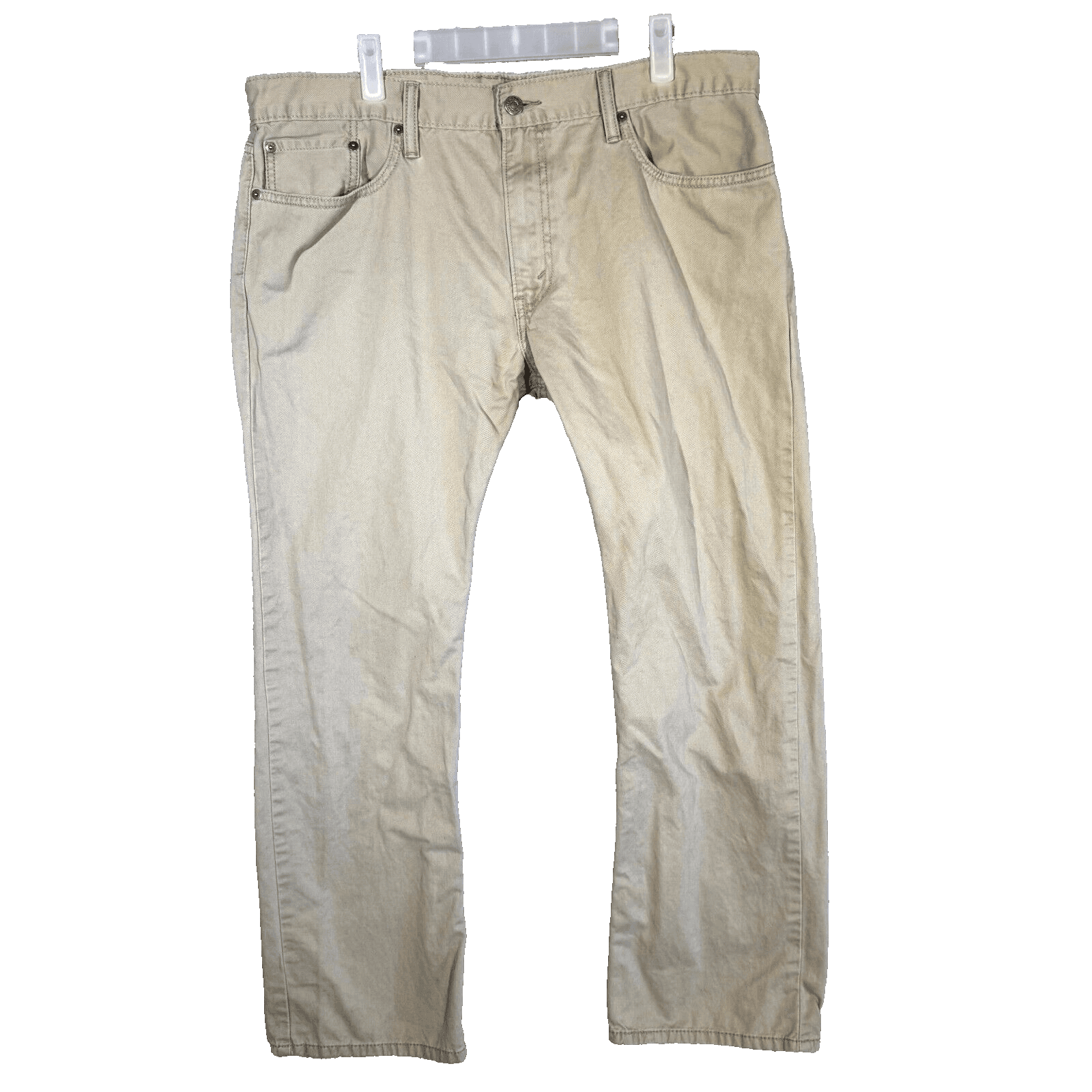 Levi’s 514 Men’s Jeans 38x30 Beige Denim 100% Cotton Mid-Rise Straight - Image 1