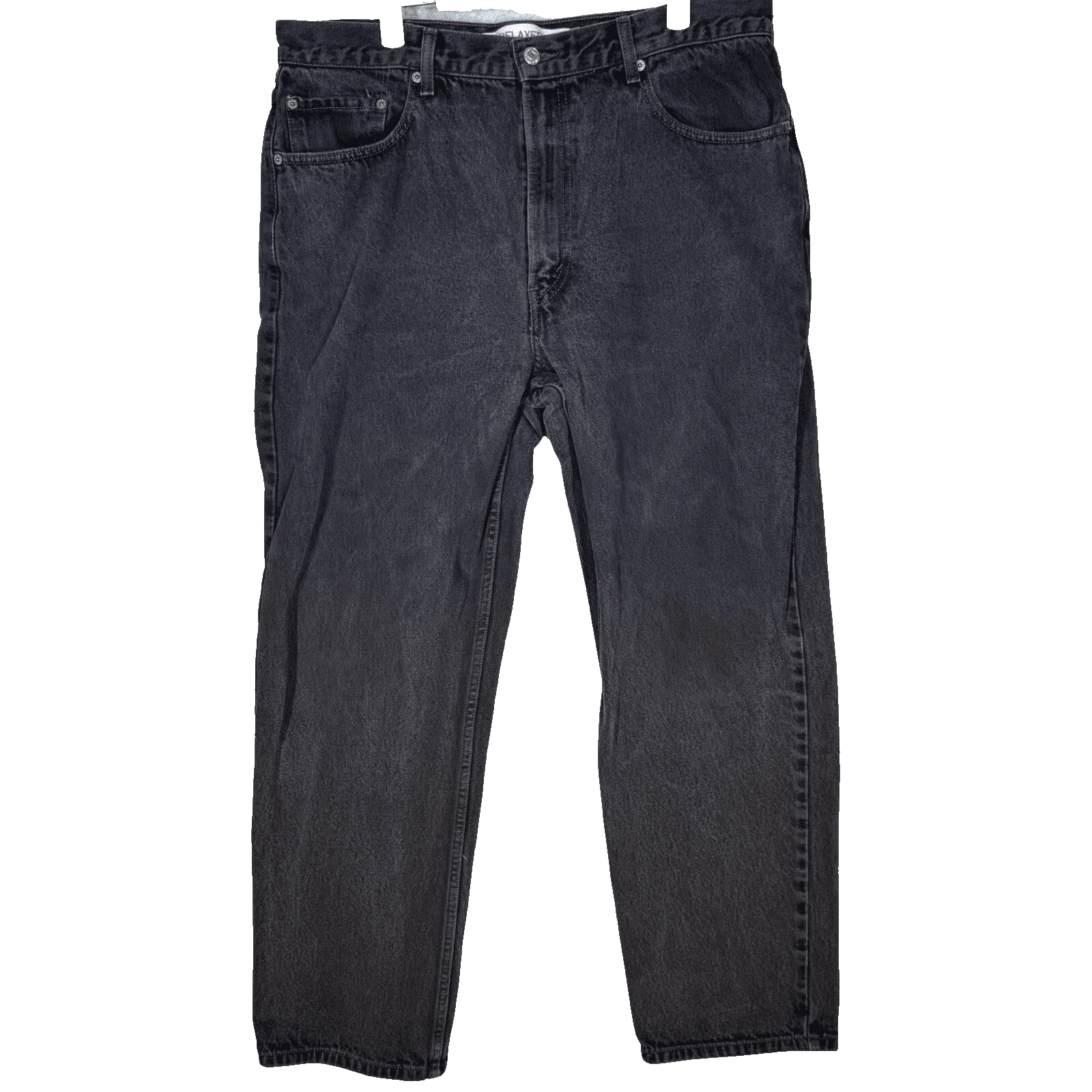 Levi's 550 Men's Jeans 38x32 Black Denim Mid-Rise Relaxed Fit Straight Fly Zip - Image 1