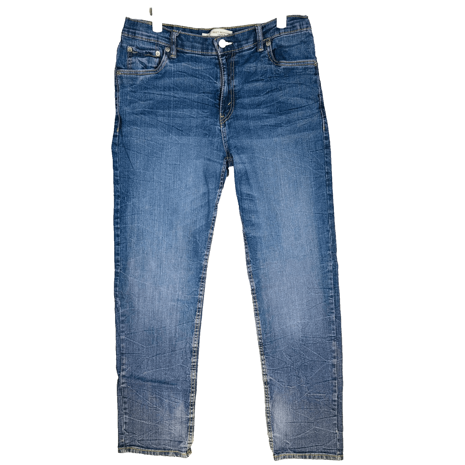 Vintage Levis 502 Jeans Mens 34x28 Blue Medium Wash Tapered Denim Stretch - Image 1