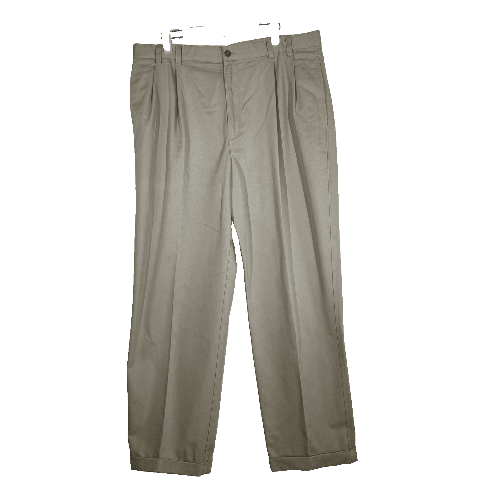Jos. A. Bank Pants Mens 36x30 Beige Pleated Chino Cuffed 100% Cotton Khakis1.75 - Image 1