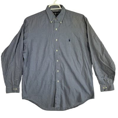 Ralph Lauren Shirt Mens 16 34/35 Yarmouth Button Down Long Sleeve Plaid - Image 1