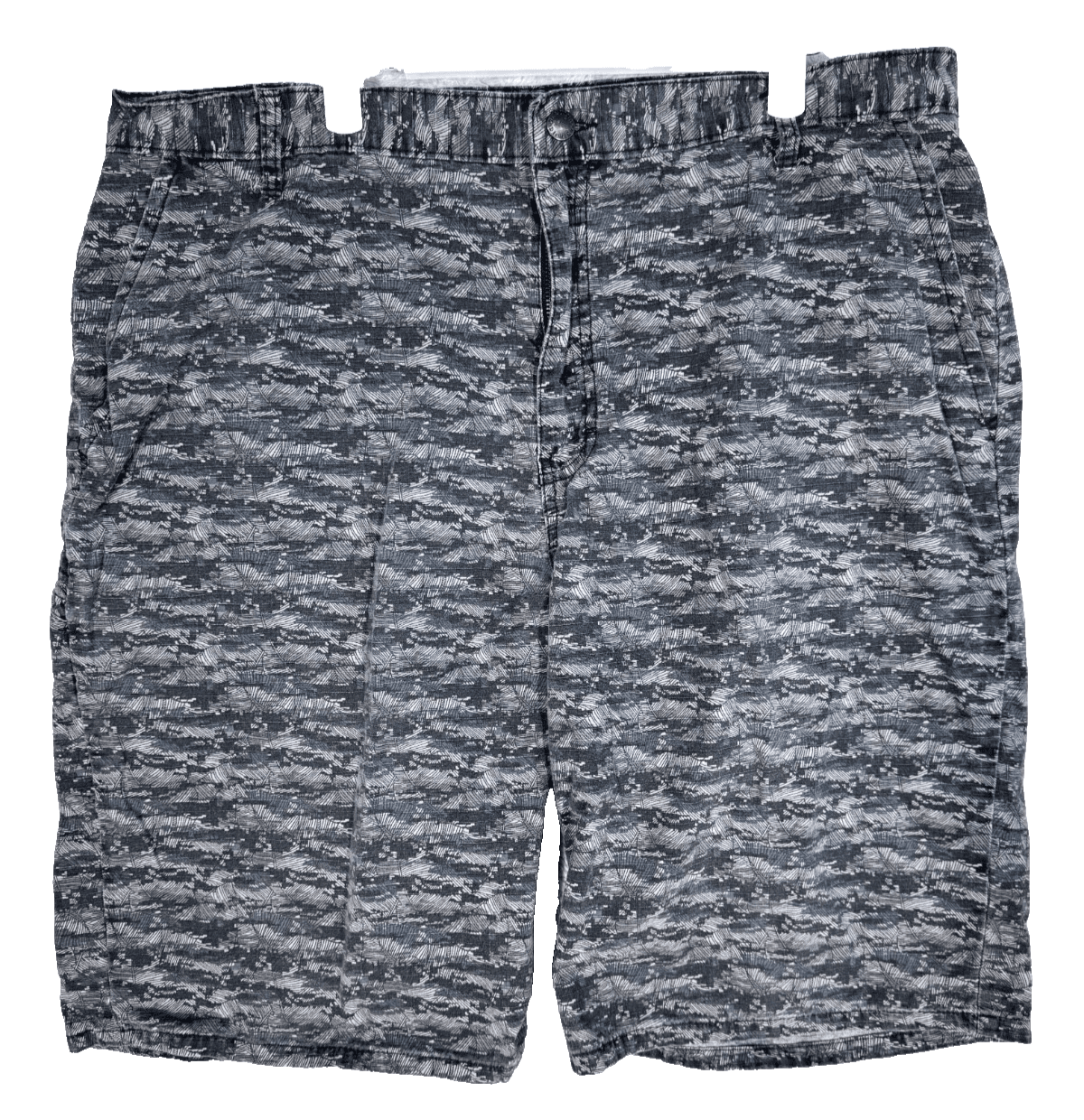 Genuine Dickies Mens Ripstop Shorts 40 Black Camouflage Cotton Flat Front - Image 1