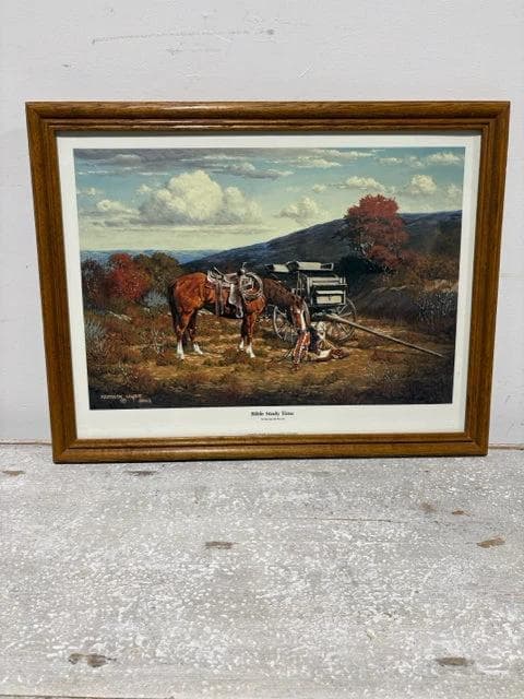 Bible Study Time Framed Art by Kenneth Wyatt - Image 1