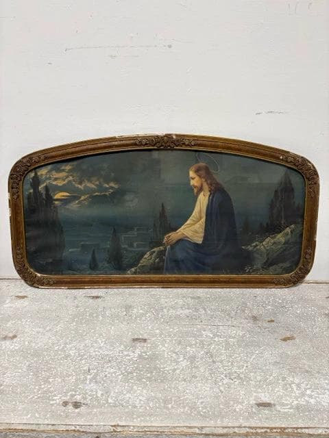 Vintage Framed Jesus Artwork - Image 1
