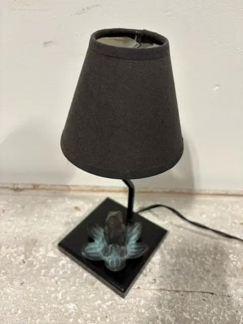 Small Frog Lamp With Black Shade - Image 1